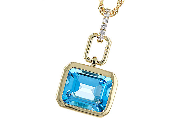 C329-13452: NECKLACE 3.26 BLUE TOPAZ 3.30 TGW (10x8MM BT)