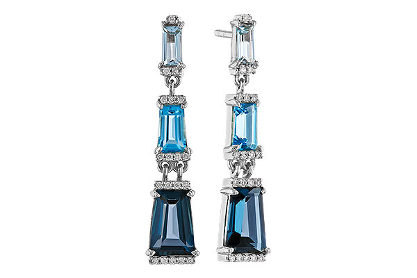 F329-13397: EARRINGS 2.55 BLUE TOPAZ 2.62 TGW