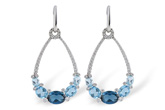 H242-76133: EARR 3.75 BLUE TOPAZ 4.17 TGW