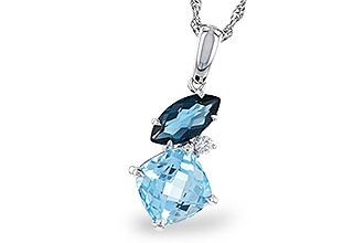 H329-13370: NECKLACE 2.37 TW BLUE TOPAZ 2.40 TGW