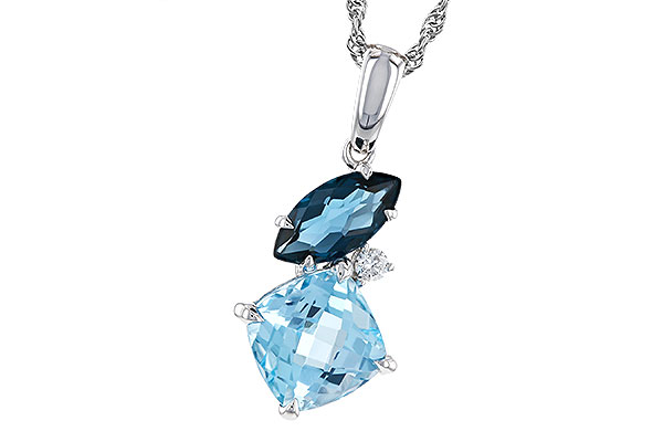 H329-13370: NECKLACE 2.37 TW BLUE TOPAZ 2.40 TGW