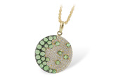 K242-76170: NECK .95 ROSE CUT GREEN GARNET 1.37 TGW