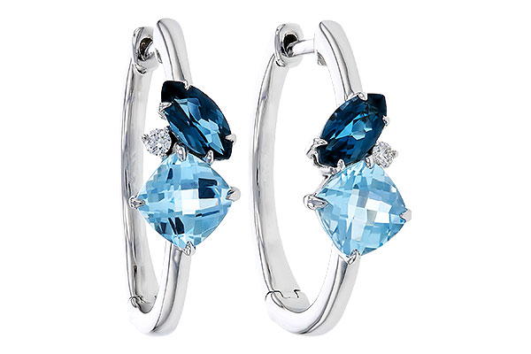 L329-13370: EARRINGS 1.82 TW BLUE TOPAZ 1.86 TGW